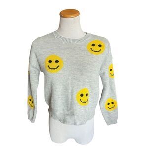 Youth Girls No Comment Smiley Face Smile Crew Neck Sweater - Sz XL (16)